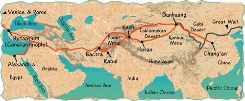 The 'Silk Road' was a network of ancient caravan routes that opened up commerce between the great civilizations of the East and West.